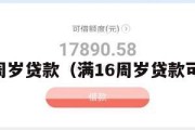 满16周岁贷款（满16周岁贷款可以吗）
