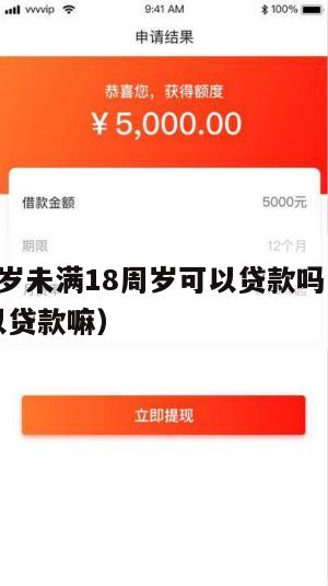 满16周岁未满18周岁可以贷款吗(未满16岁可以贷款嘛)